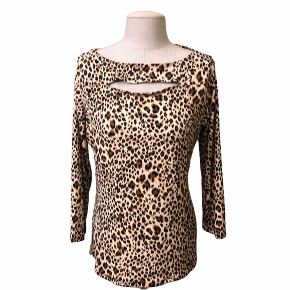 Carmen Marc Valvo Leopard print blouse size large